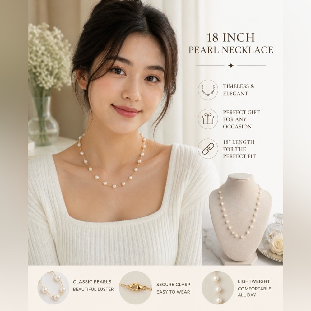Cultured Pearl Necklace in White